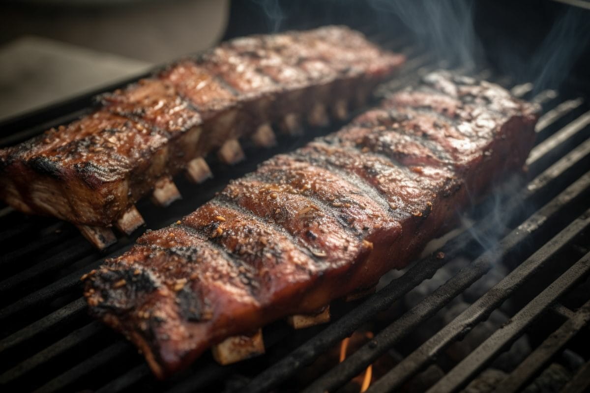 baby back ribs on a bbq grill