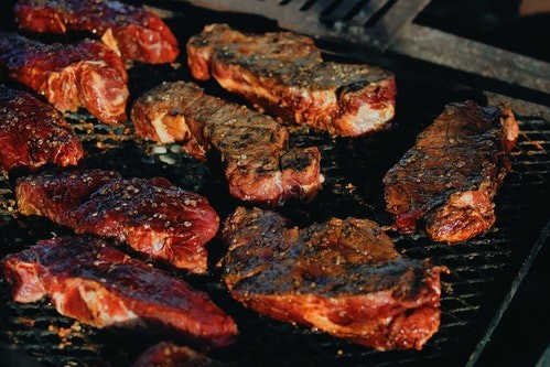 red meat on a bbq grill