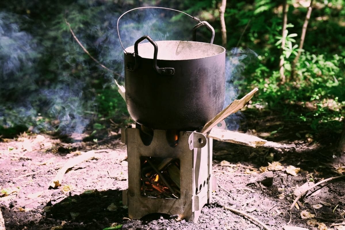 Cooking Food Using Camping Stove