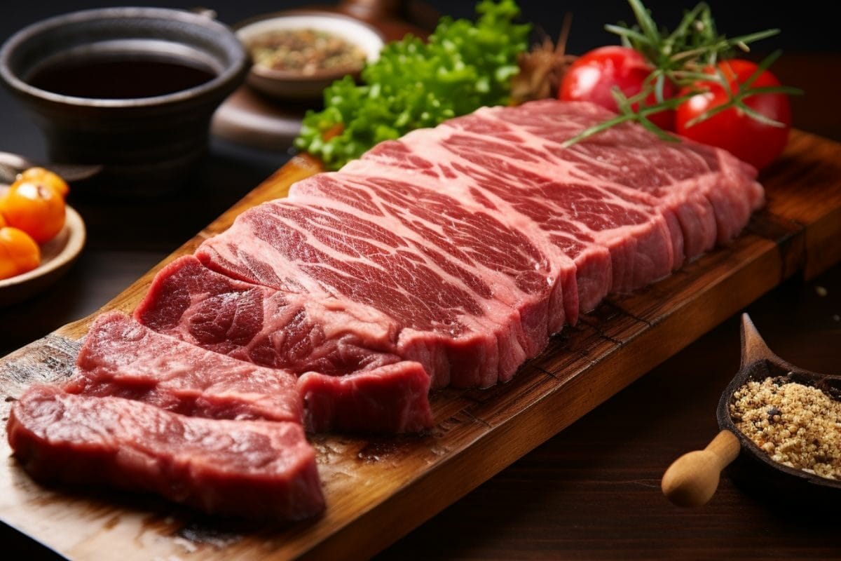 Beef Steak Placed on a Chopping Board