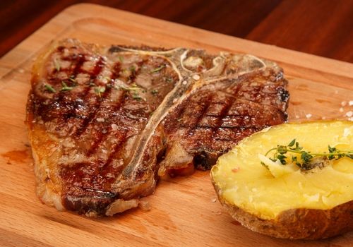 T-Bone Steak with Baked Potato