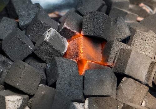 Lump of Charcoal Being Burned