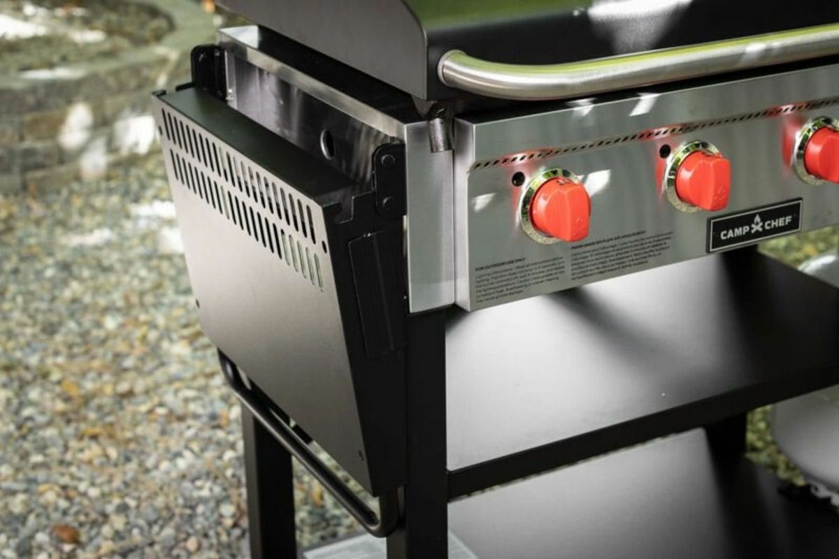 Side View of Camp Chef Flat Top Grill