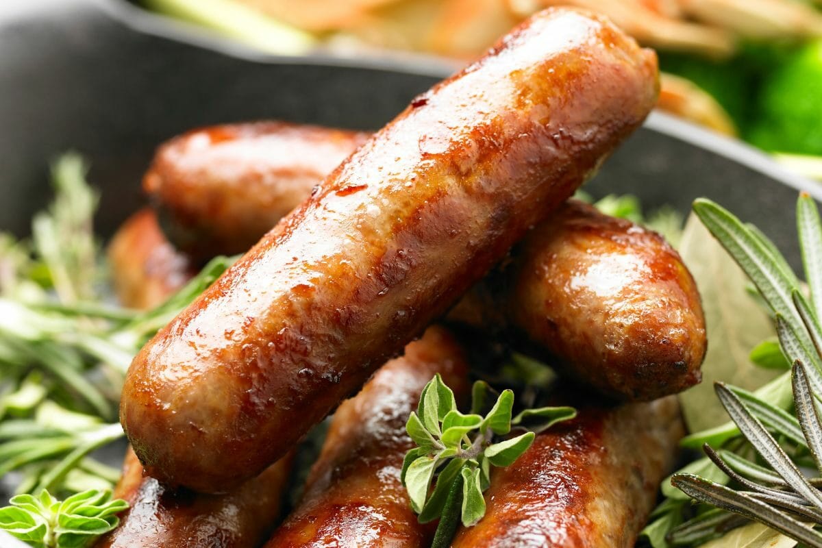 Roasted Sausage with Rosemary Leaves