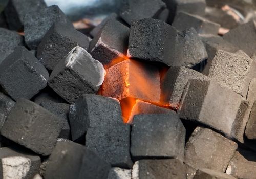 Lump of Charcoal Being Burnt