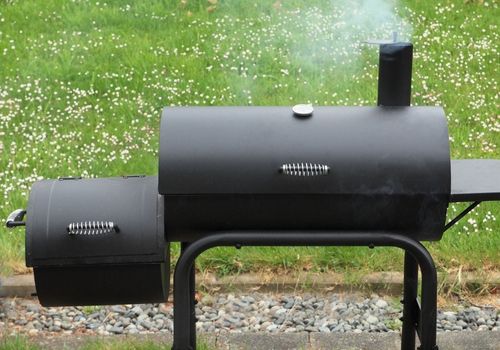 Charcoal Offset Smoker at Backyard