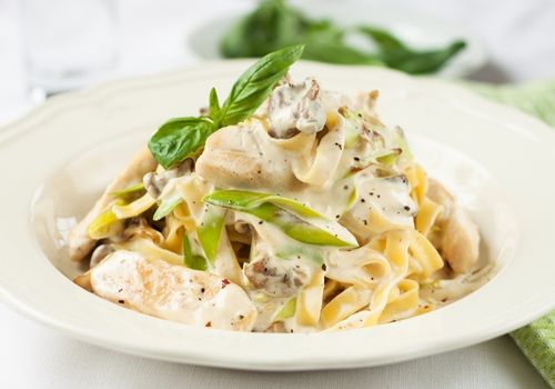 Creamy Pasta with Chicken and Greens