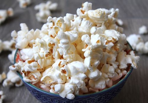 Popcorn in Ceramic Bowl