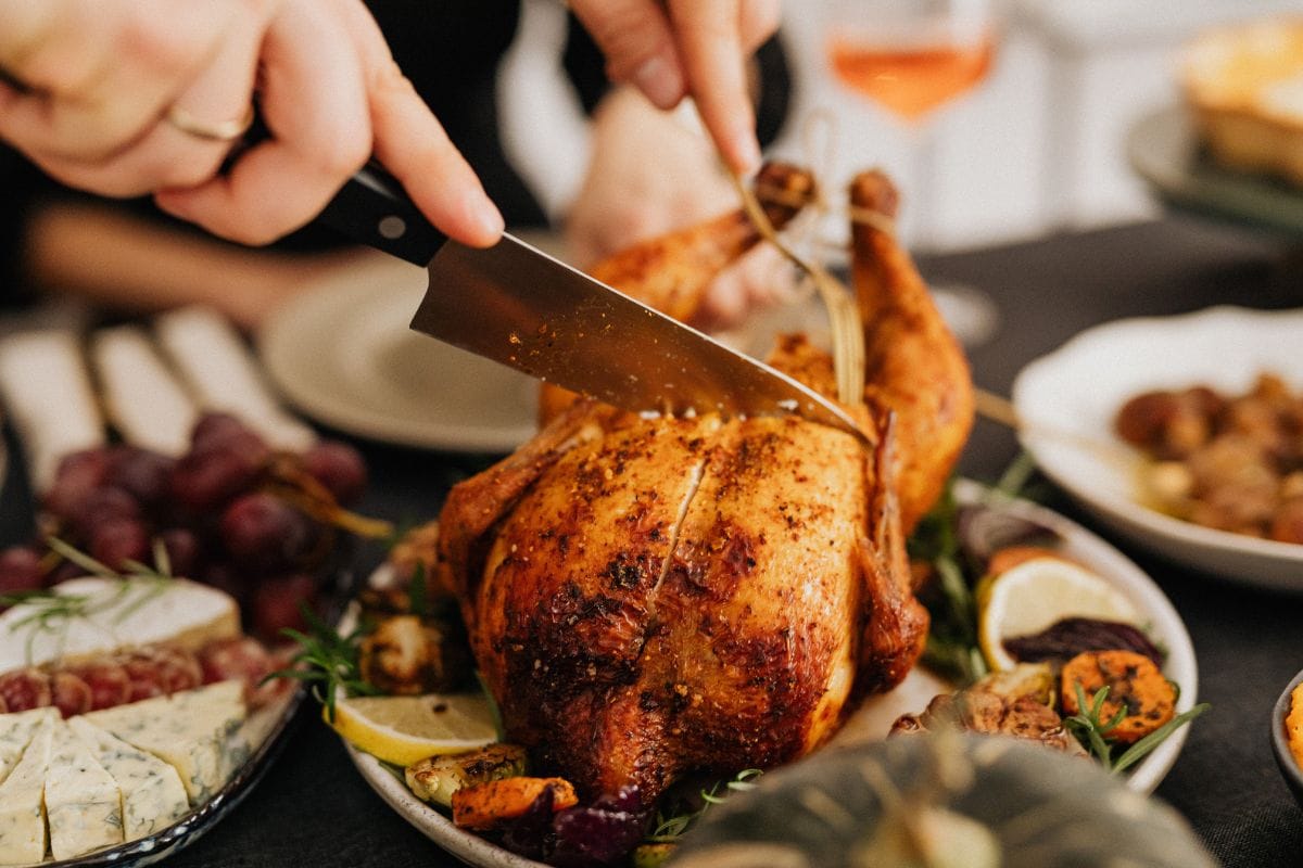 Cutting a Turkey with a Chefs Knife