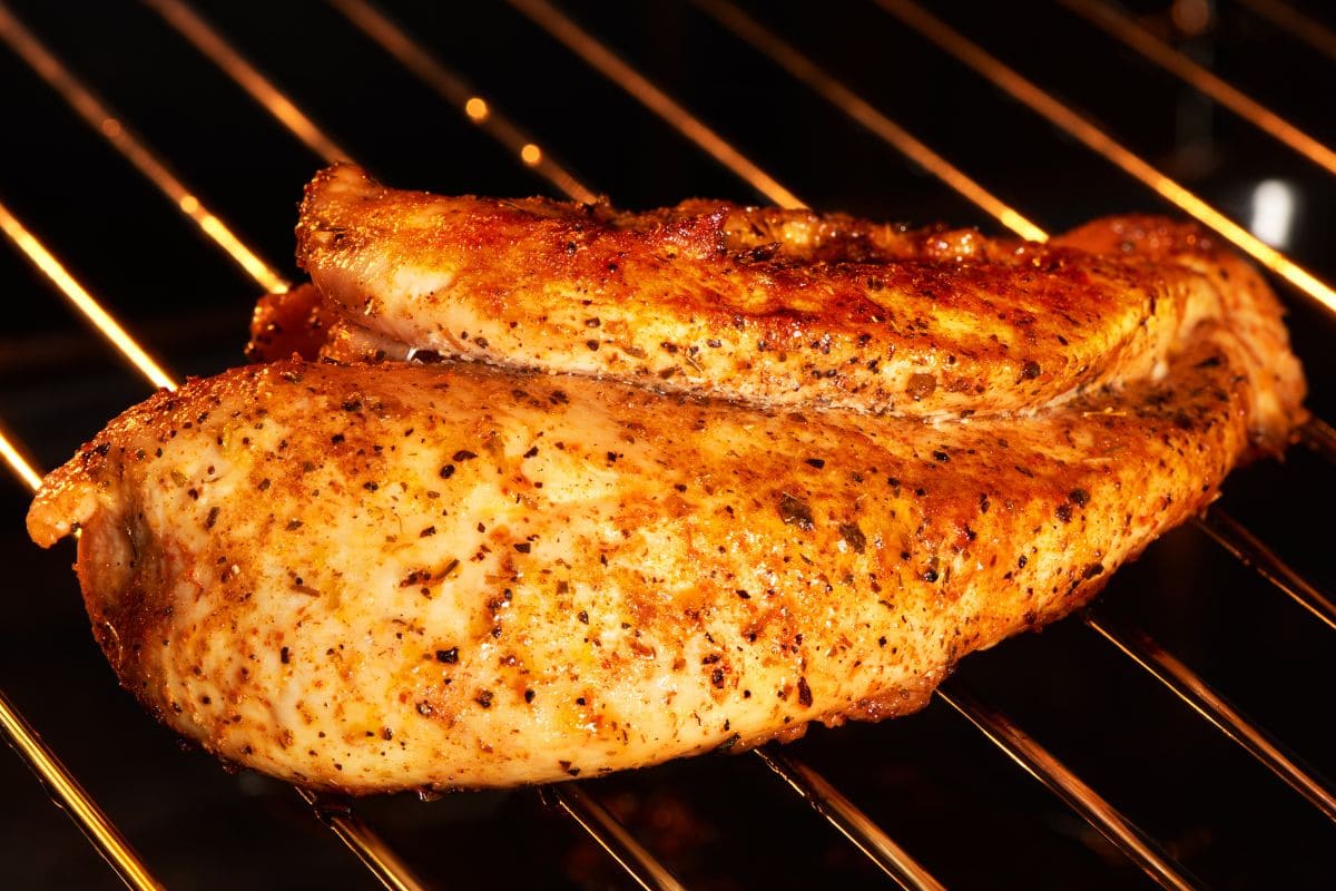 Delicious Golden Chicken Breast on Gas Grill