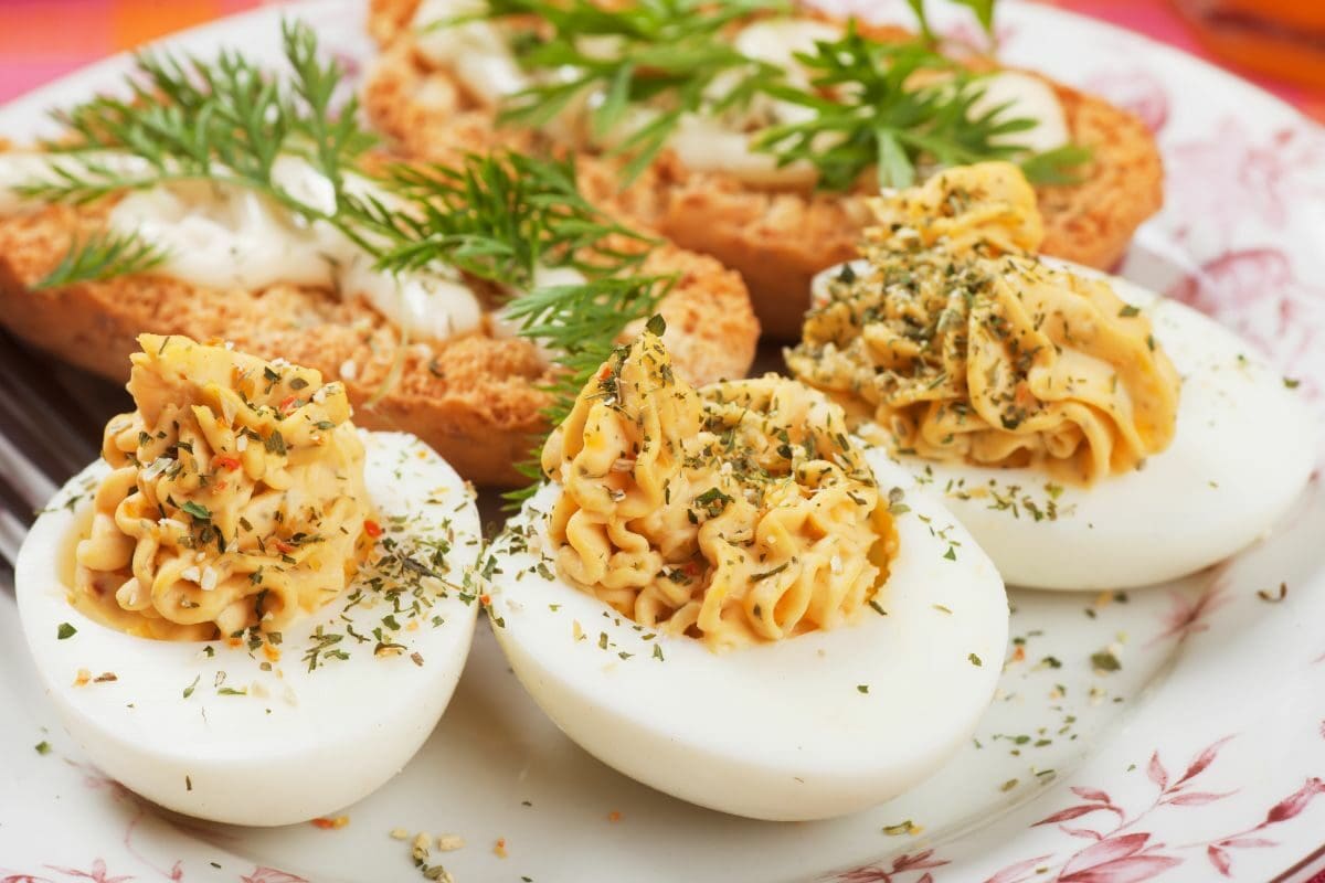 Devilled Eggs with Bread and Mayonnaise