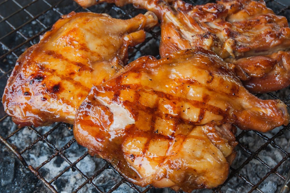 Juicy Chicken Grilling on the Charcoal Grill