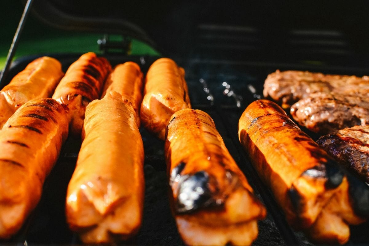 Grilled Hot Dogs with Patties