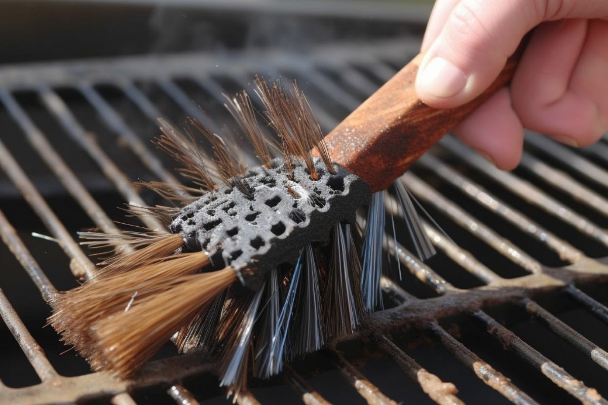 Rust Removal on the Grill Using Spiky Grill Brush