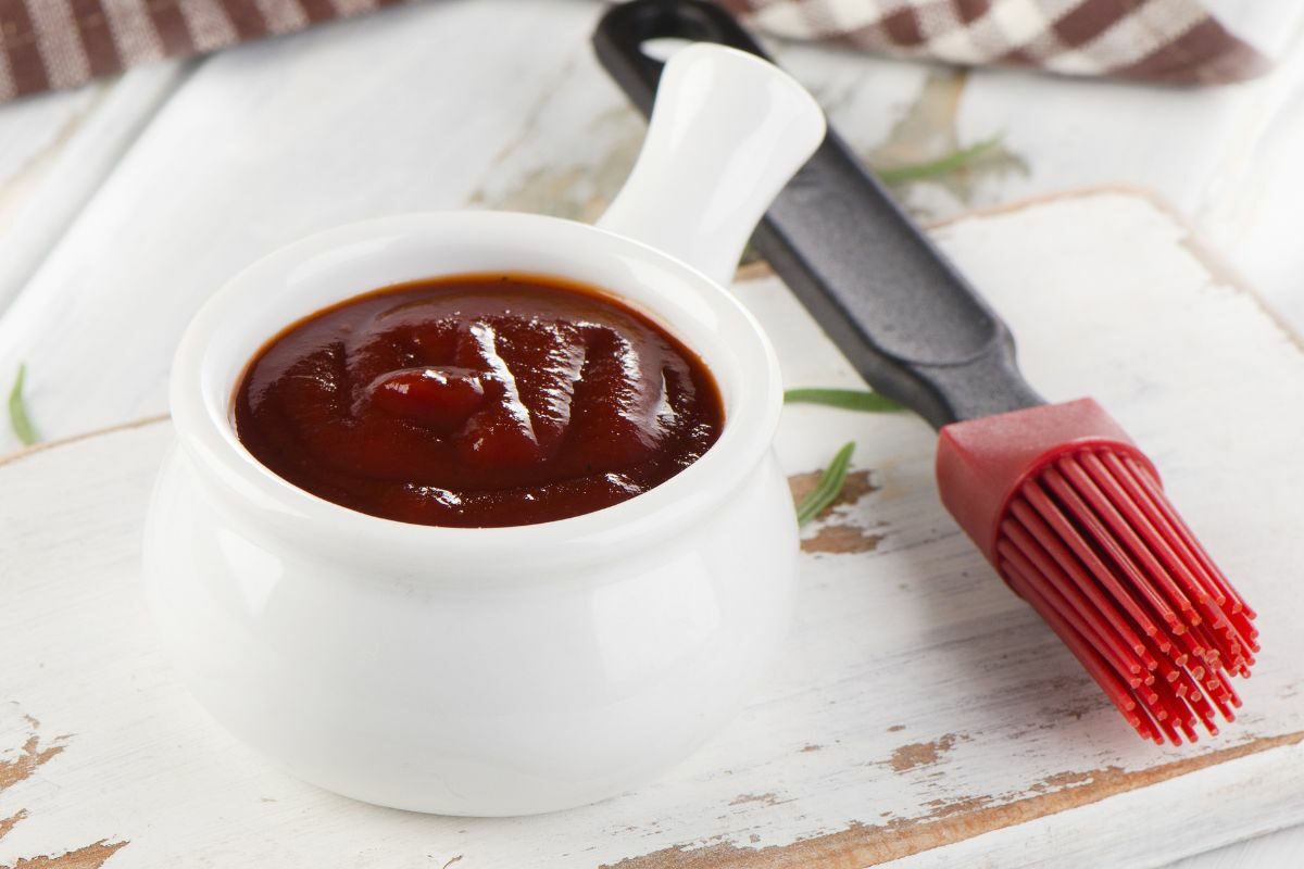 BBQ Sauce in a White Bowl