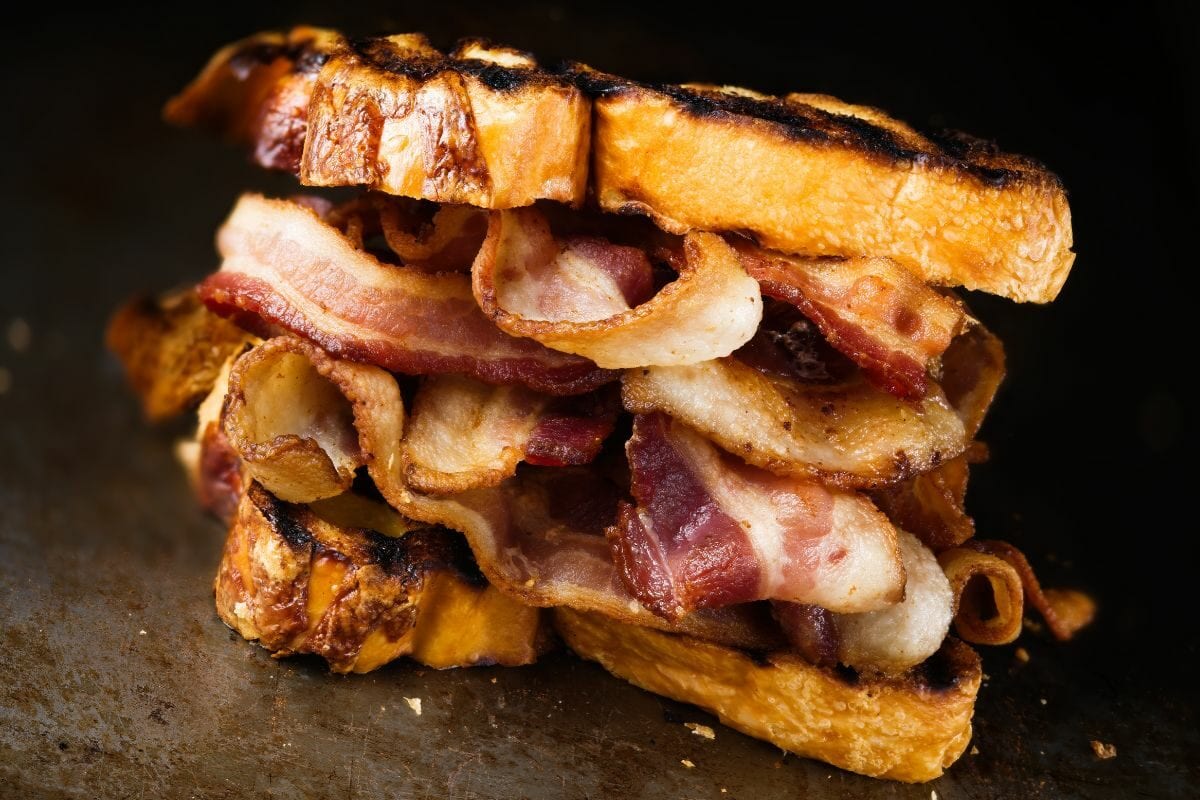 Rustic English Bacon Butty Sandwich
