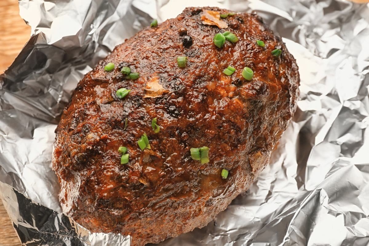 Baked Turkey Meatloaf on the Foil