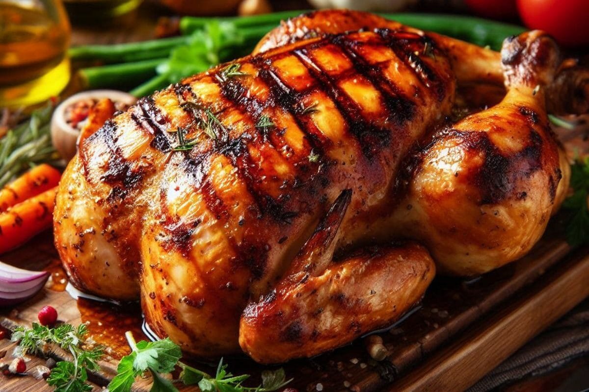 Juicy Grilled Whole Chicken with Spices