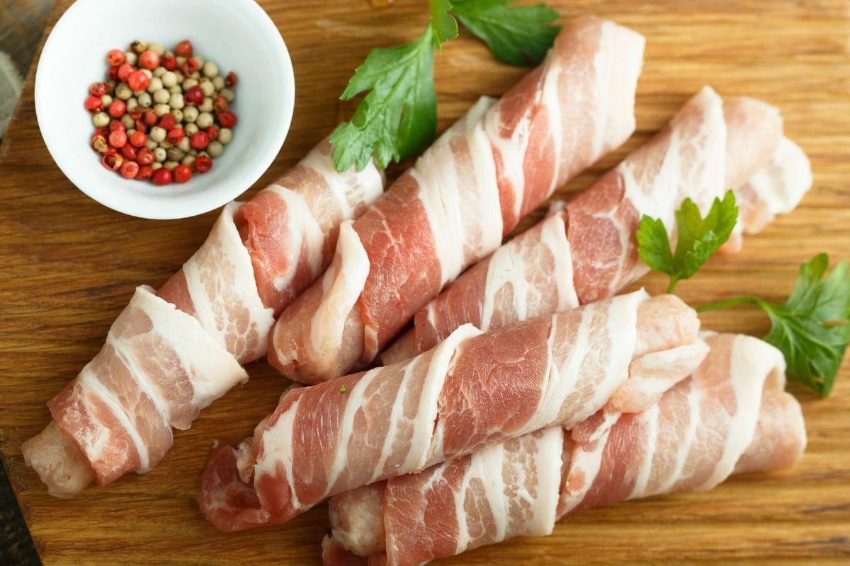 Sausages Wrapped in Bacon