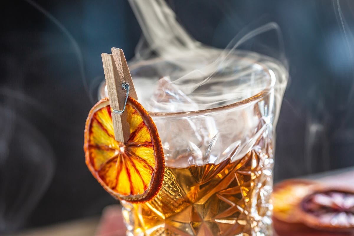 Smoked Old Fashioned Rum Cocktail