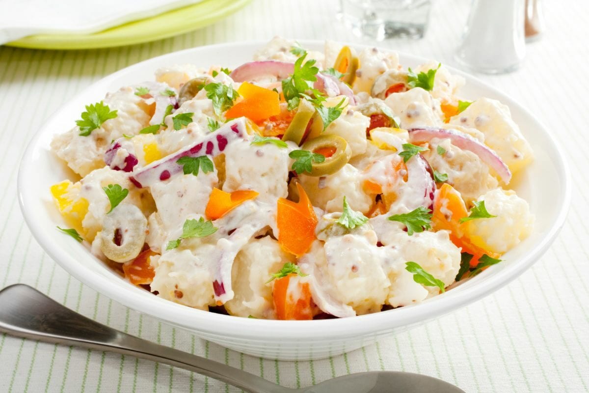 Bowl of Potato Salad with Creamy Mustard Dressing