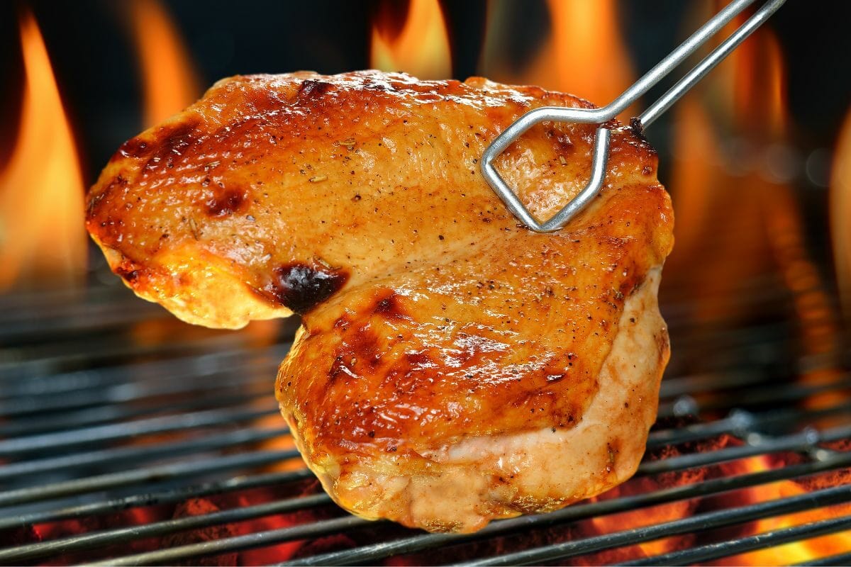 Grilled Chicken Breast on the Flaming Grill
