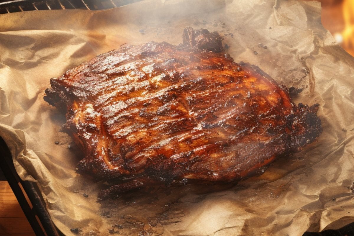 Grilled Meat Placed on the Parchment Paper