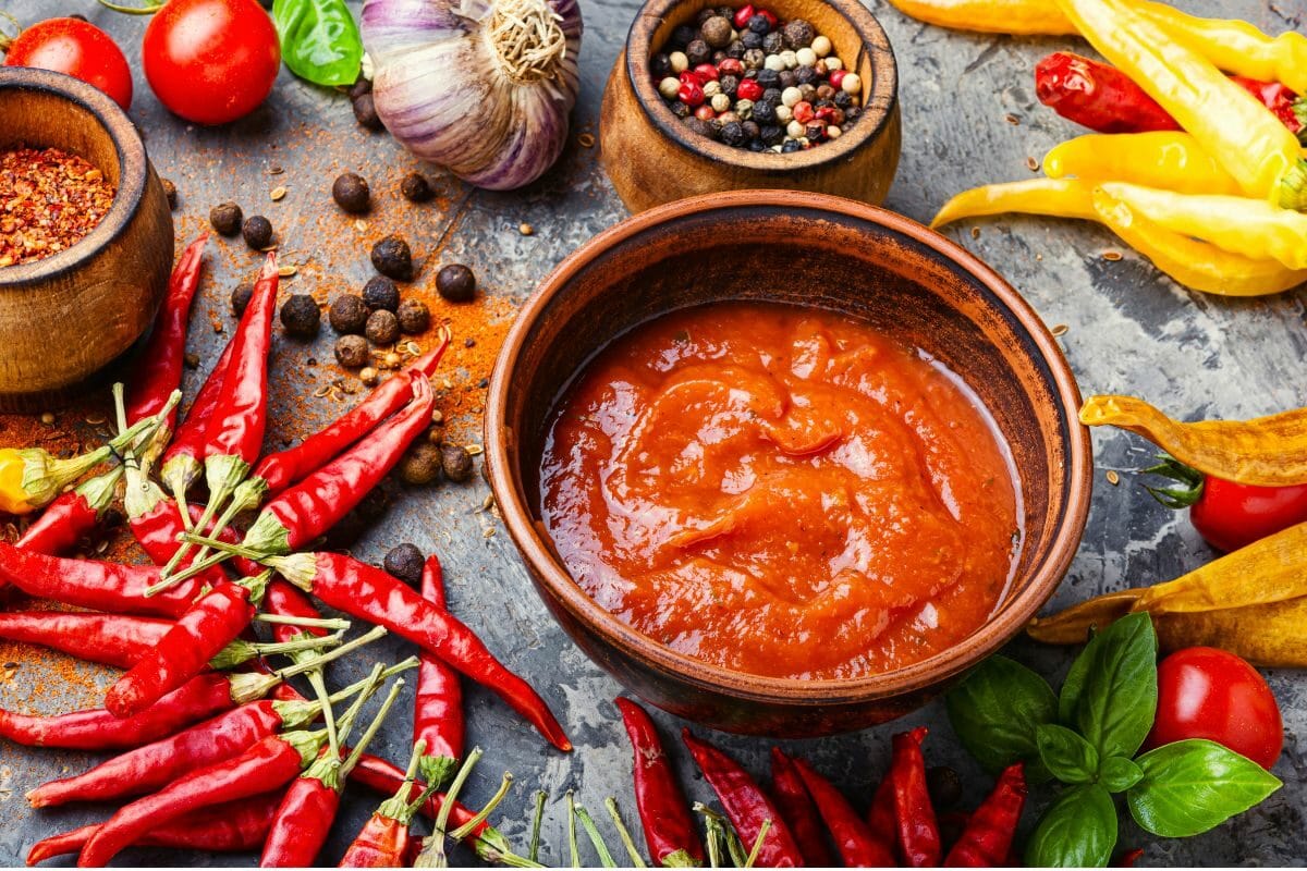 Spicy Hot Chili Sauce with Other Ingredients