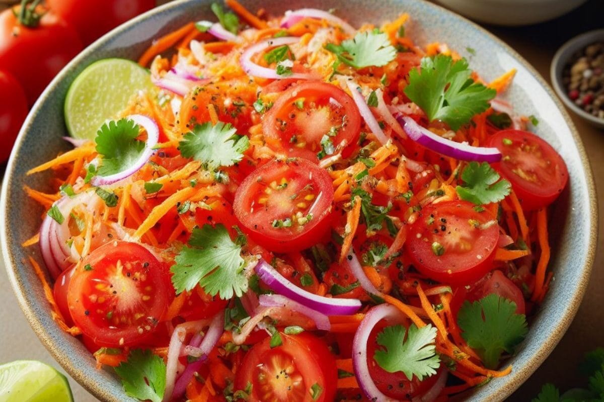 Tomato Coleslaw Salad with Cooking Ingredients