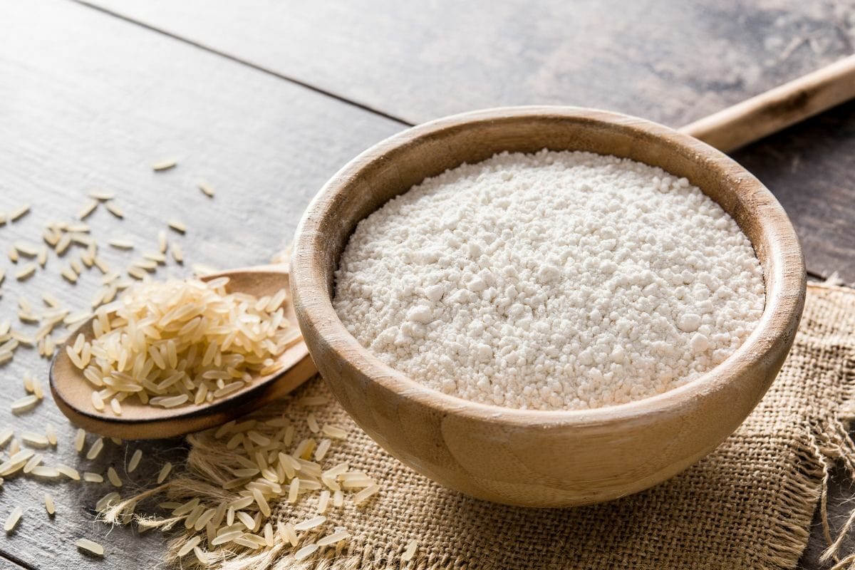 White Rice Flour in a Bowl