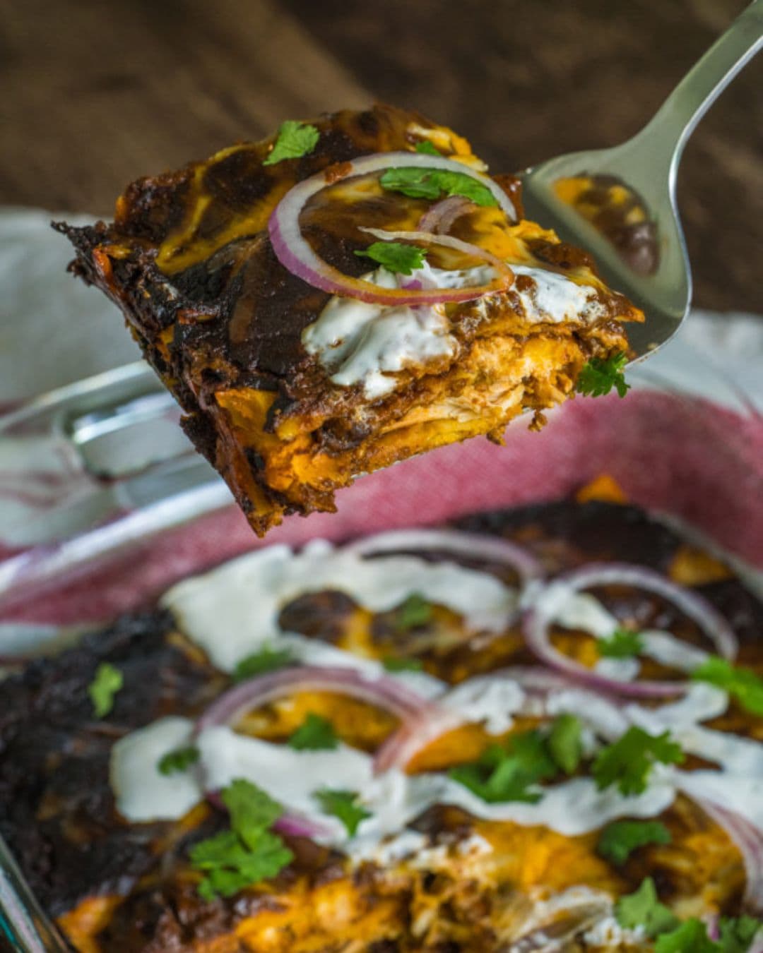 Chicken Mole Enchilada Casserole