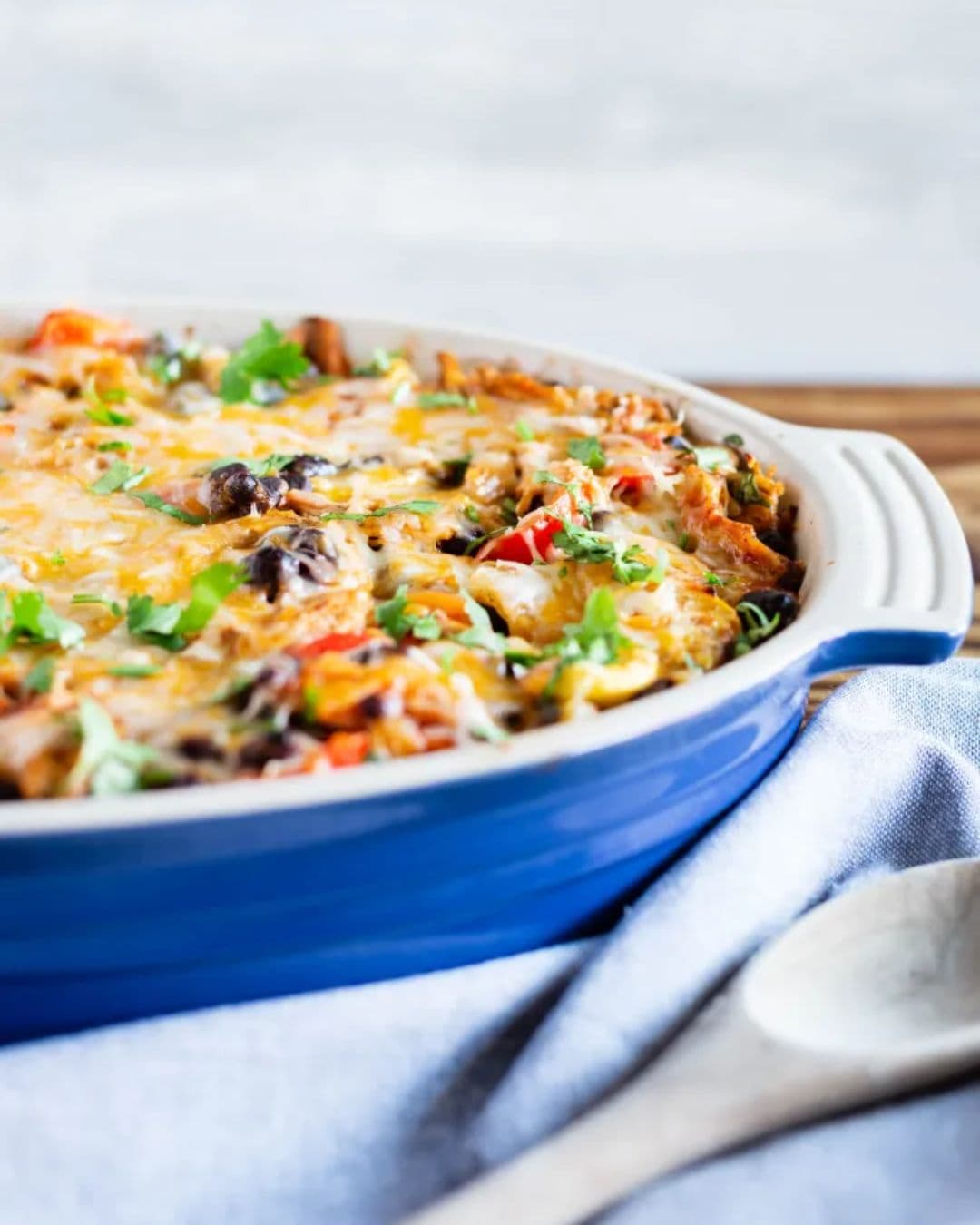 Chicken and Roasted Vegetable Enchilada Casserole