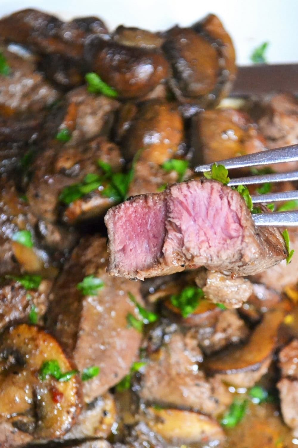 Tenderloin Beef Tips and Mushrooms