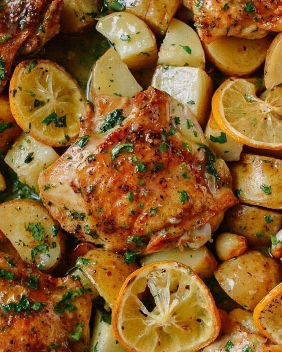 Roasted Lemon Chicken Thighs and Potatoes