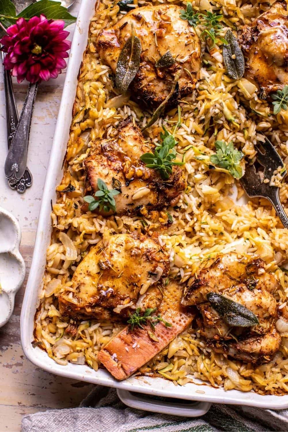 Herb Butter Chicken Zucchini Rice Pilaf