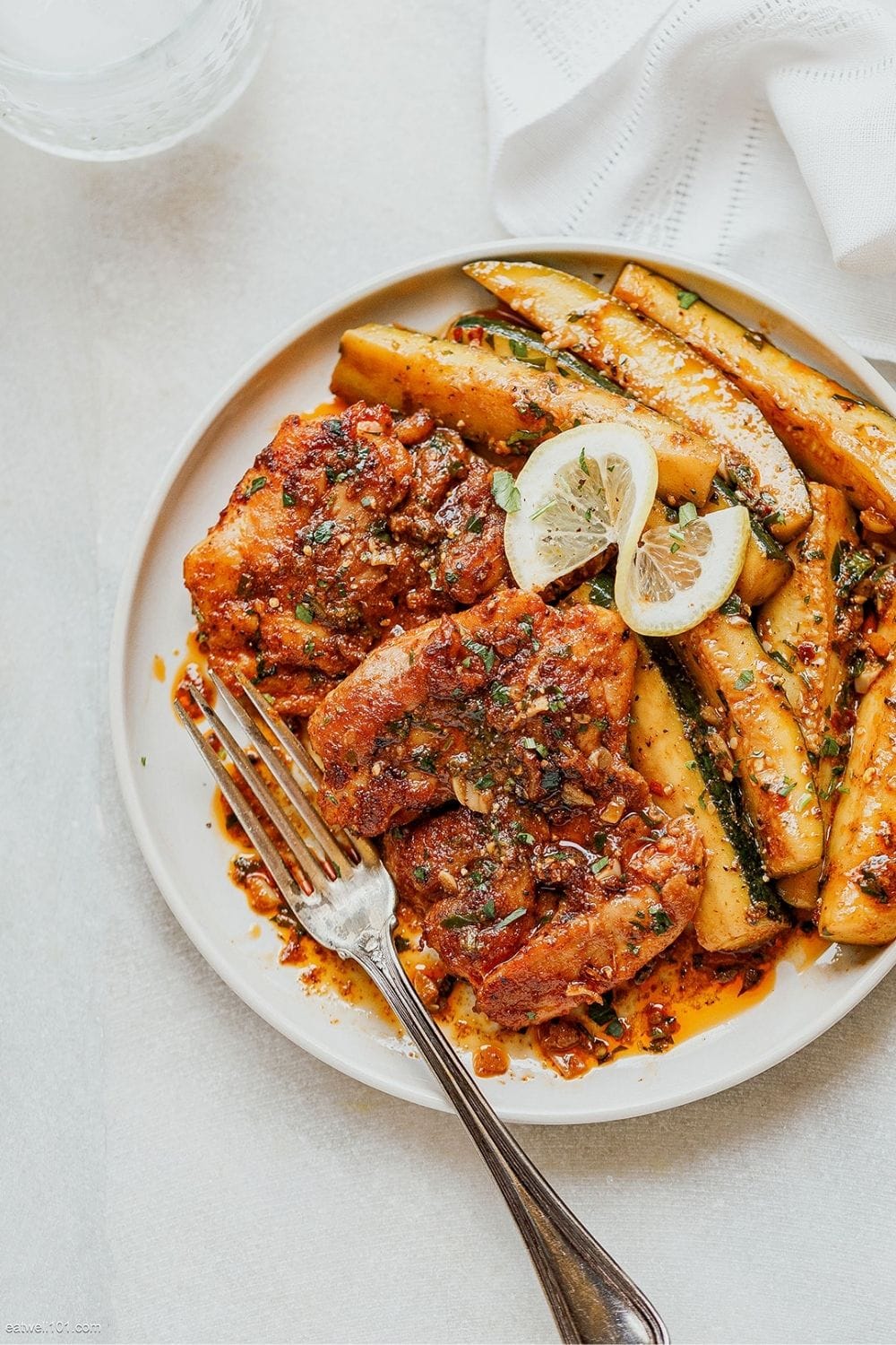 Paprika Chicken Thighs and Lemon Zucchini
