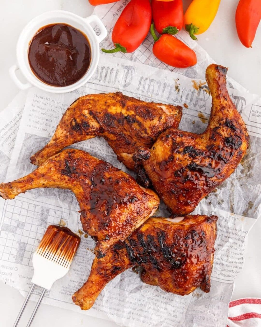 Glazed Smoked Chicken Quarters